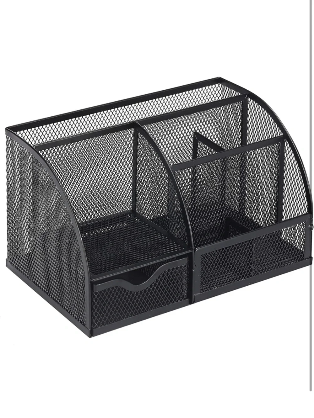 Black Mesh Desk Organizer Caddy - Home Office Pen & Supply Holder